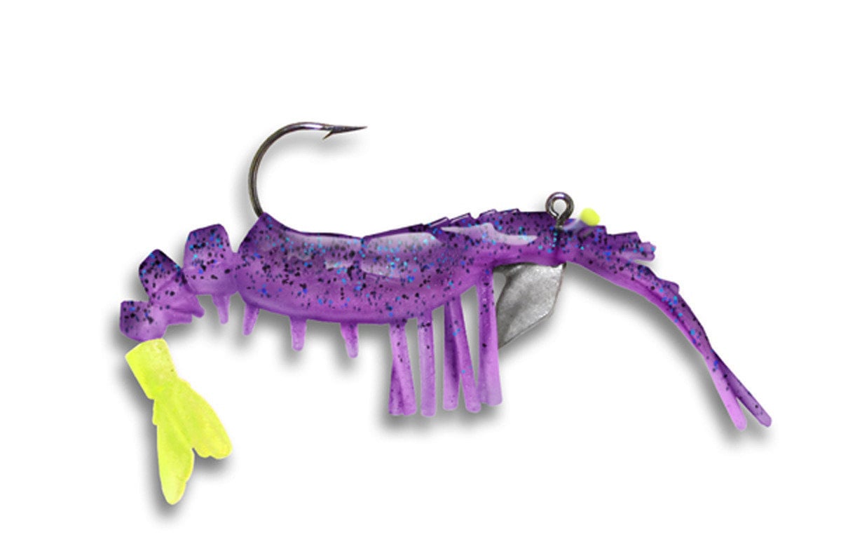 Vudu  3.25 Shrimp Purple Chartreuse Tail - Marsh And Bayou Outfitters,  LLC