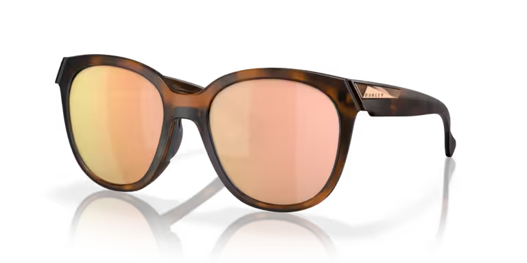 Oakley Low Key Sunglasses Matte Brown Tortoise Prizm Rose Gold Polarized Lenses