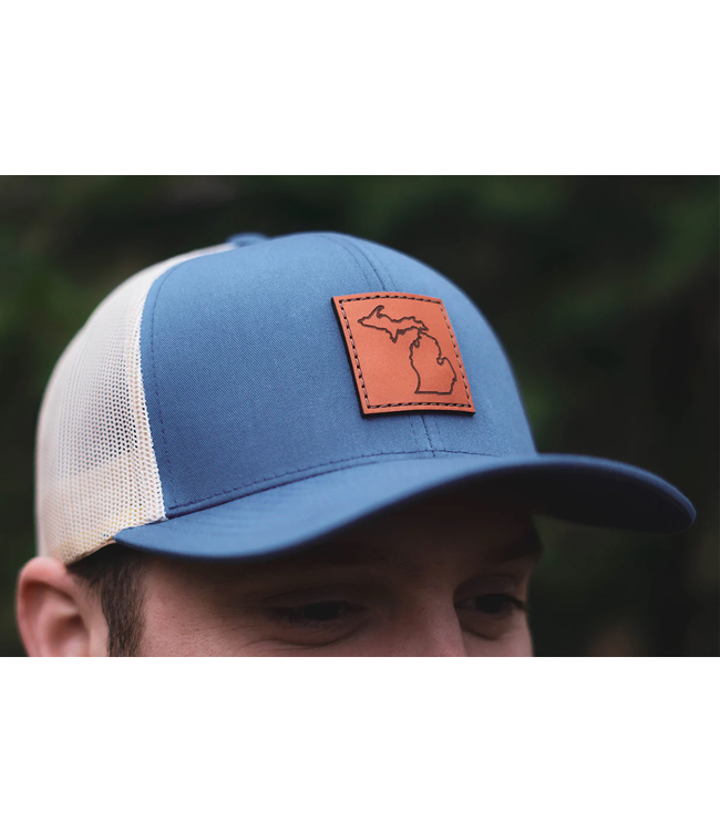 Michigan Awesome Michigan Awesome Leather Patch Trucker Hat