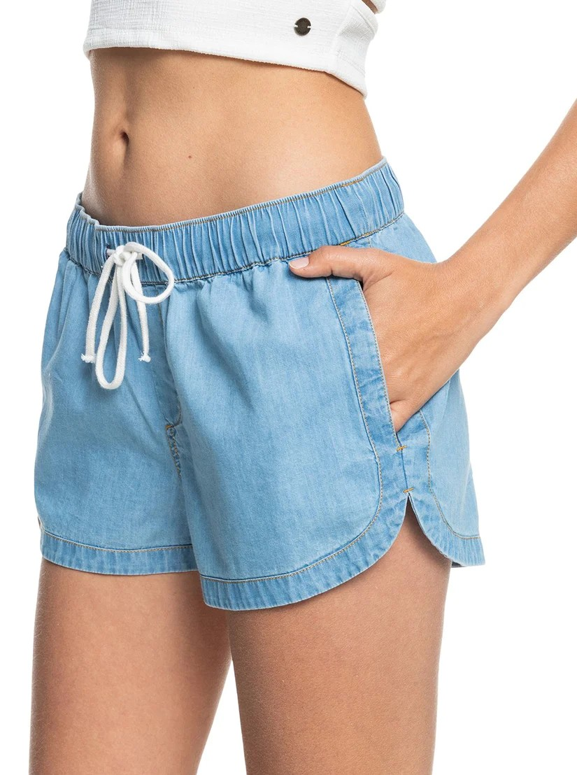 Short Vaquero Mujer Shorts De Mezclilla Roxy New Impossible Para Mujer  Gris Claro Pantalón Corto Mujer Vaquero