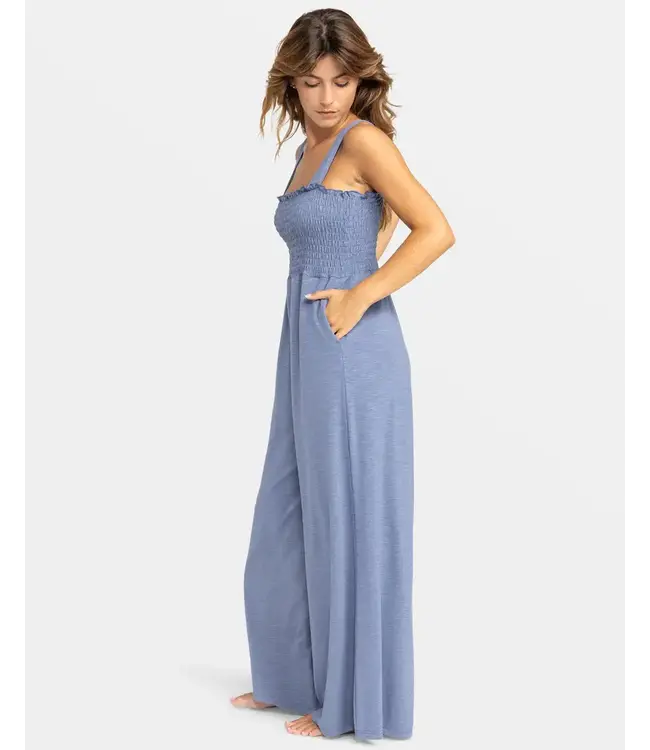 Roxy Just Passing By Smocked Jumpsuit