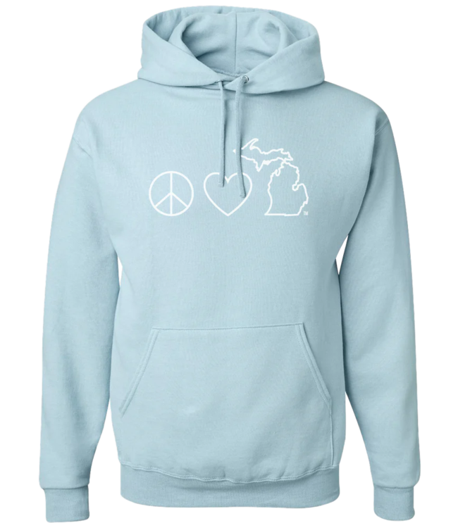 Michigan Awesome Peace Love Michigan Hoodie