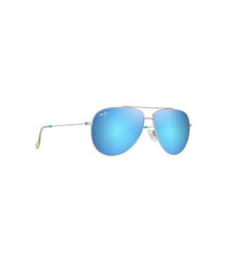 Maui Jim Hauoli Blue Hawaii Shiny Silver W/Blue