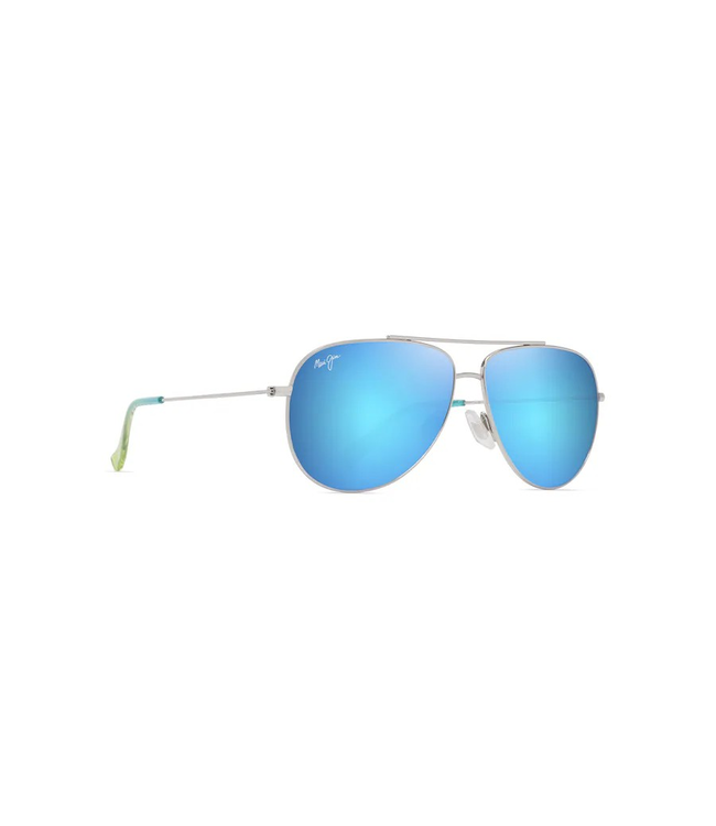 Maui Jim Hauoli Blue Hawaii Shiny Silver W/Blue