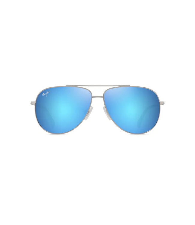 Maui Jim Hauoli Blue Hawaii Shiny Silver W/Blue