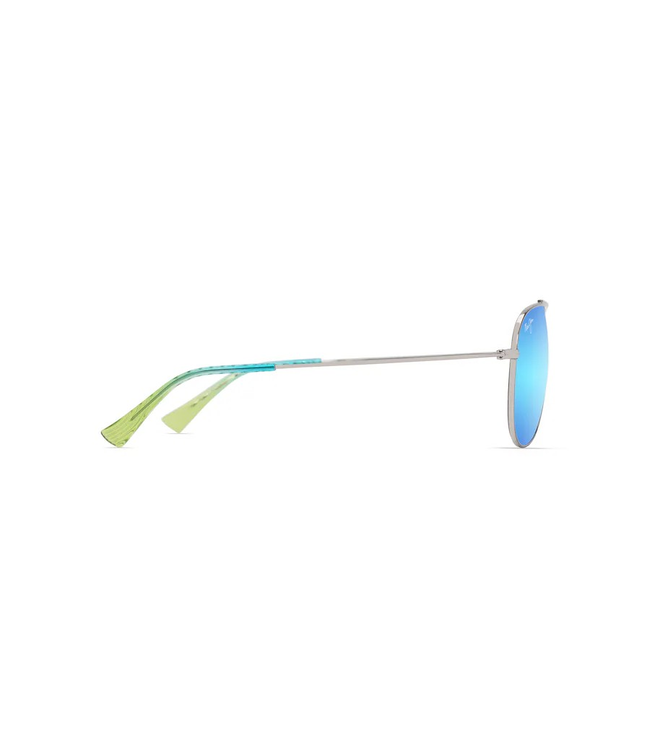 Maui Jim Hauoli Blue Hawaii Shiny Silver W/Blue