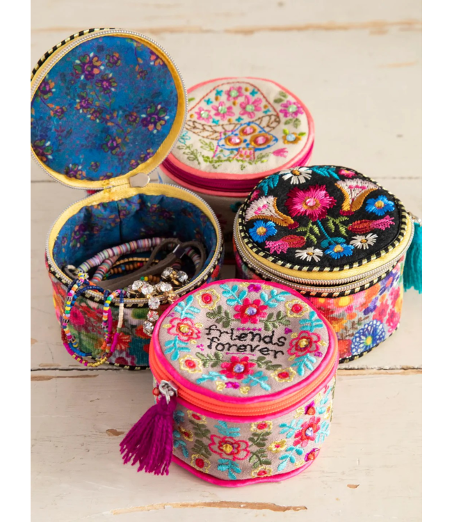 Natural Life Embroidered Jewelry Case