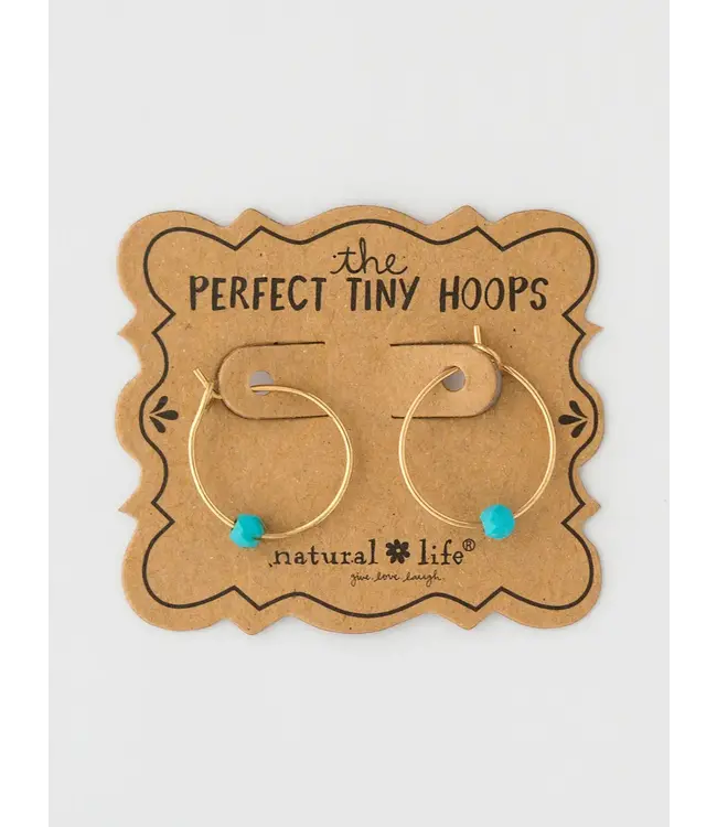Natural Life Tiny Hoop Earrings Turquoise