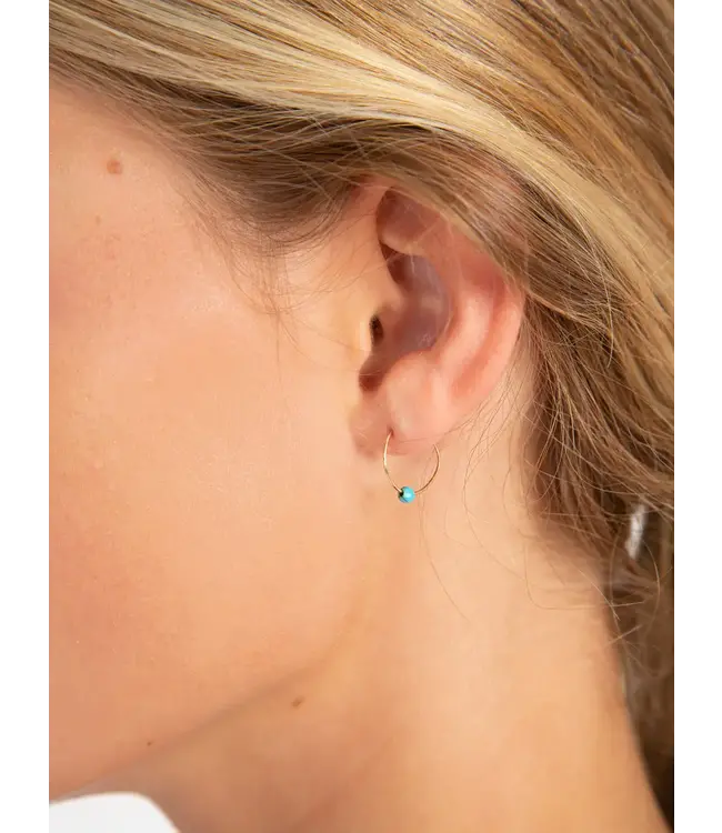 Natural Life Tiny Hoop Earrings Turquoise