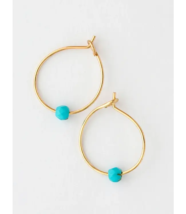Natural Life Tiny Hoop Earrings Turquoise