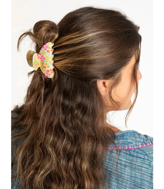 Natural Life Floral Claw Set of 3 Hair Clips