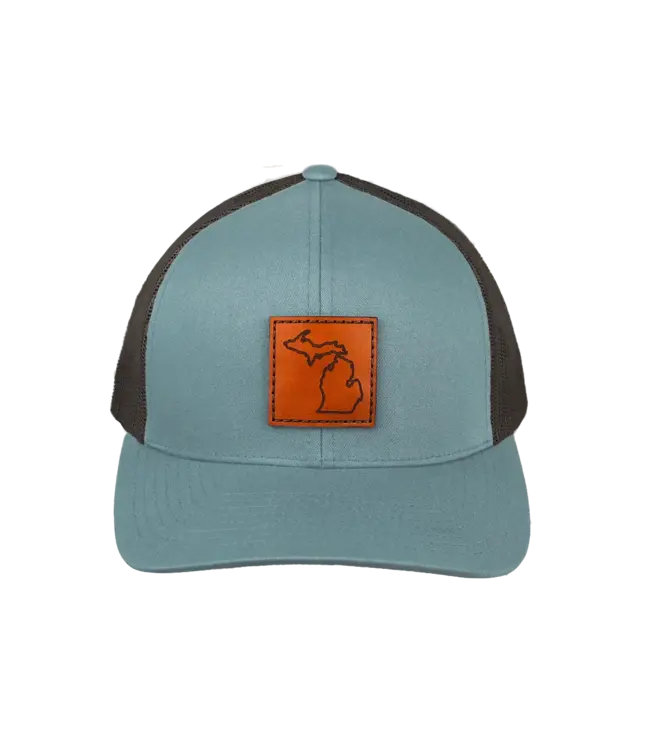 Michigan Awesome Michigan Awesome Leather Patch Trucker Hat