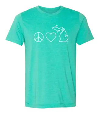 Michigan Awesome Peace Love Michigan Unisex Tee
