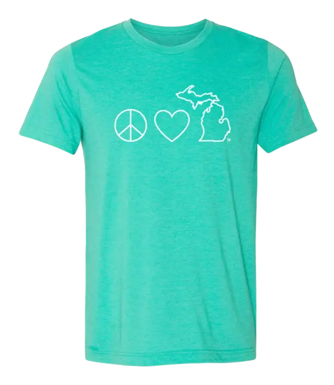 Michigan Awesome Peace Love Michigan Unisex Tee
