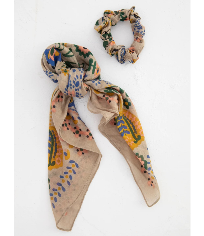 Natural Life Bandana Scrunchie Mandala