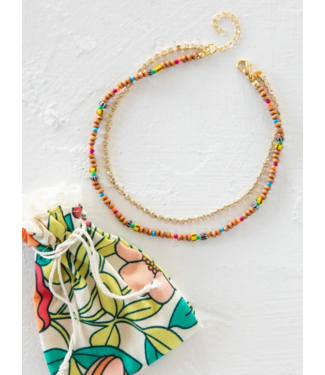 Natural Life Golden Eye Layered Anklet