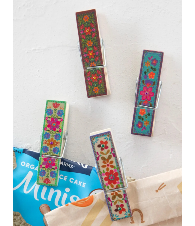 Natural Life Happy Clips, Set Of 4