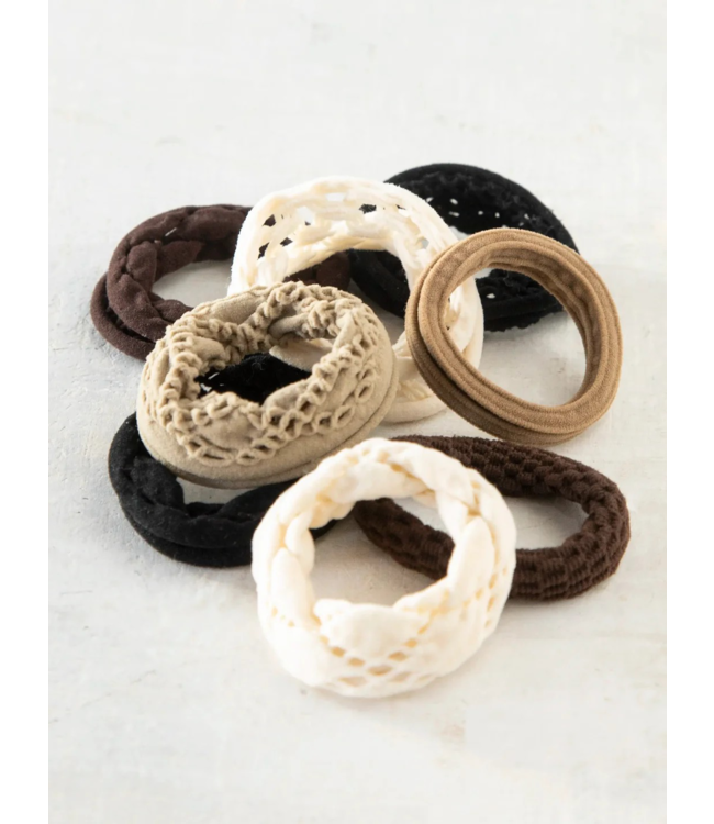 Natural Life On The Run Hair Tie, Set of 8