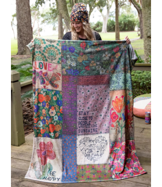 Natural Life Double Sided Cozy Throw Blanket