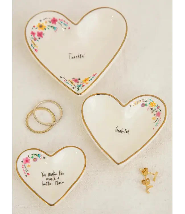 Natural Life Nesting Heart Trinket Dishes