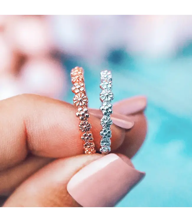 Pura Vida Floral Stacking Ring