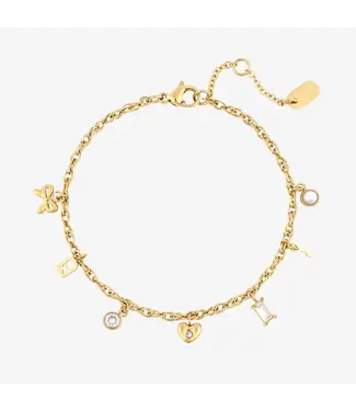 Pura Vida Love Charms Chain Bracelet