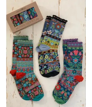 Natural Life Boxed Boho Sock Set, Set of 3