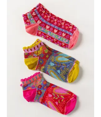 Natural Life Boho Ankle Socks, Set of 3