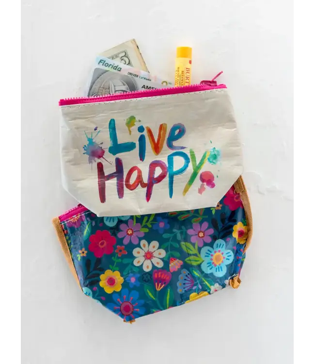 Natural Life Reversible Zip Pouch Sm
