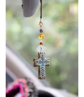 Natural Life Artisan Cross Car Charm