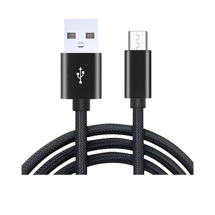 Nanoshop Nanoshop Braided Charge Cable Micro USB 2m Black