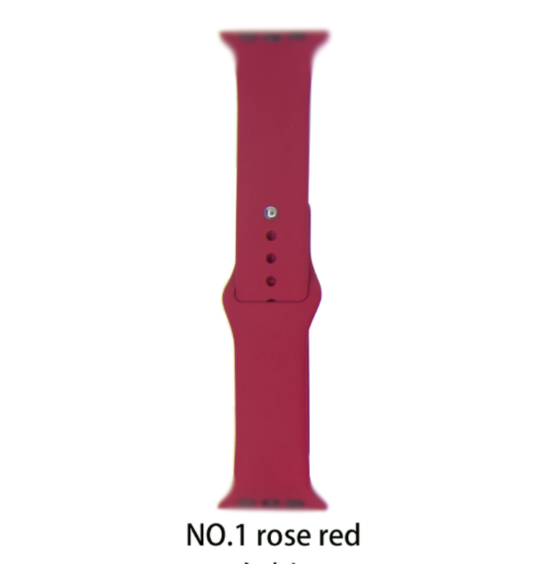 Silicone band for Apple Watch Color:# 1 Rose Red 38/40mm S/M