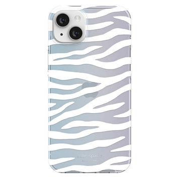 Kate Spade Hardshell Case White Zebra/Iridescent Film/Pearl Foil for iPhone 14 Plus
