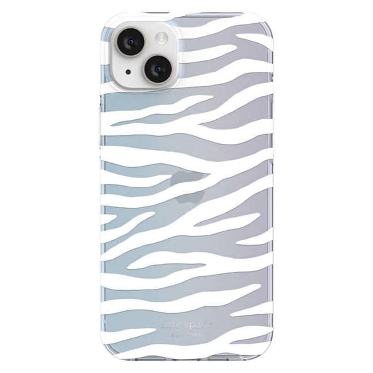 Kate Spade Hardshell Case White Zebra/Iridescent Film/Pearl Foil for iPhone 14 Plus