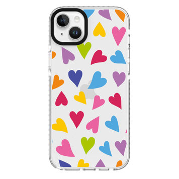 Blu Element iPhone 14 Plus Elita Clear Print AOP Hearts Case Bright Multi Color