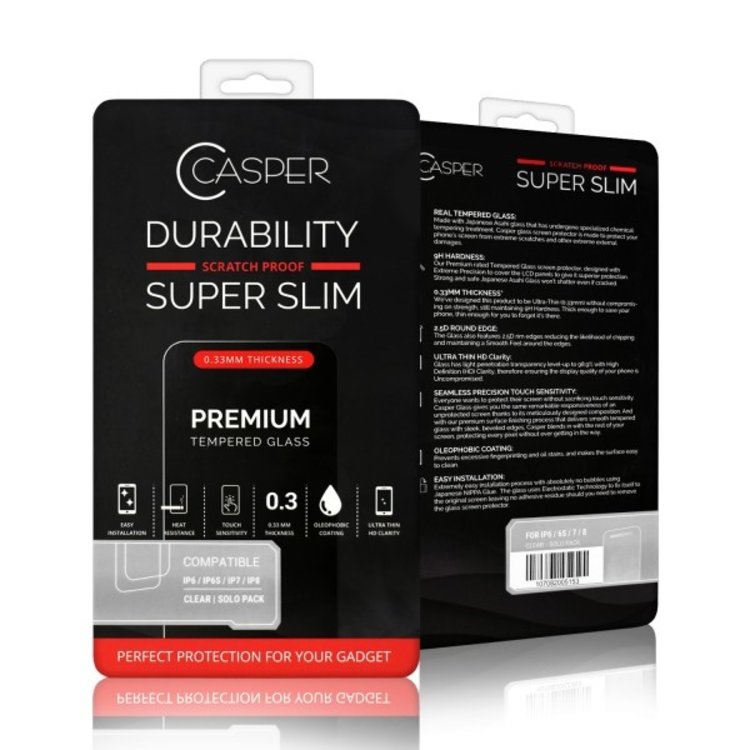 Casper iPhone 5/5c/5s/SE (1st Gen) Tempered Glass Screen Protector Clear