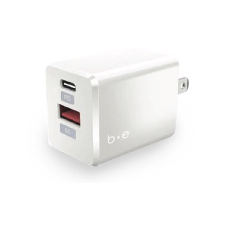 Blu Element Wall Charger Dual USB-C 20W PD and USB A White