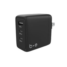 Blu Element Wall Charger 3 Port 65W Power Delivery 2USB-C and USB-A Black Matte