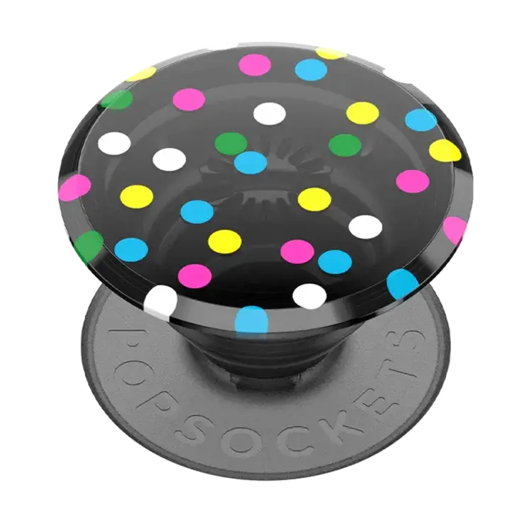 PopSockets PopGrip Transluscent Black Disco Dots