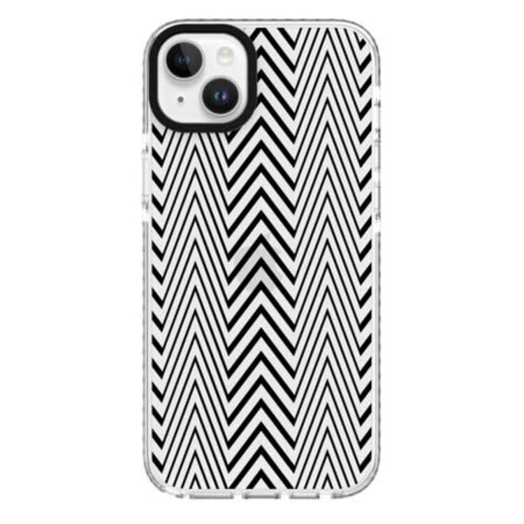 Blu Element Elita Clear Print Warped Lines Case Black for iPhone 14 Plus