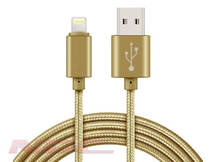 Nanoshop Nanoshop Braided Charge Cable Lightning 1m Gold