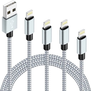 Nanoshop Nanoshop Braided Charge Cable Lightning 3m Grey