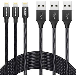 Nanoshop Nanoshop Braided Charge Cable Lightning 3m Black
