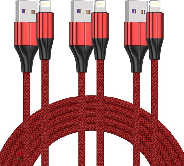Nanoshop Nanoshop Braided Charge Cable Lightning 3m Red