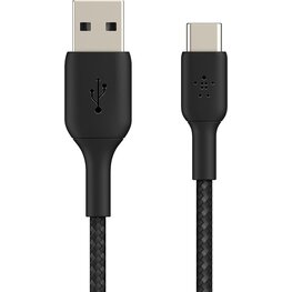 Nanoshop Nanoshop Braided Charge Cable USB-C 2m Black
