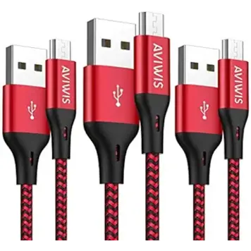 Nanoshop Nanoshop Braided Charge Cable Micro USB 2m Red