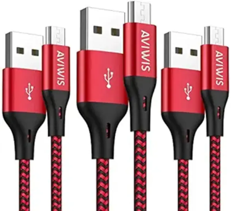 Nanoshop Nanoshop Braided Charge Cable Micro USB 2m Red