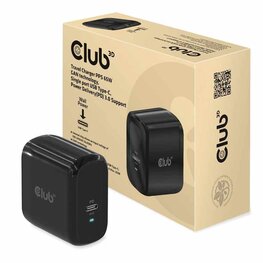 Club3D Travel Charger PPS 65W GAN USB-C PD Black