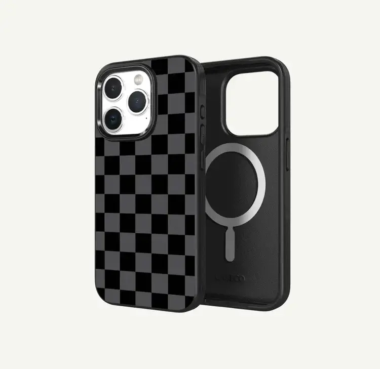 Caseco iPhone 15 Pro Fremont Grip Frost Case - Black Checkerboard