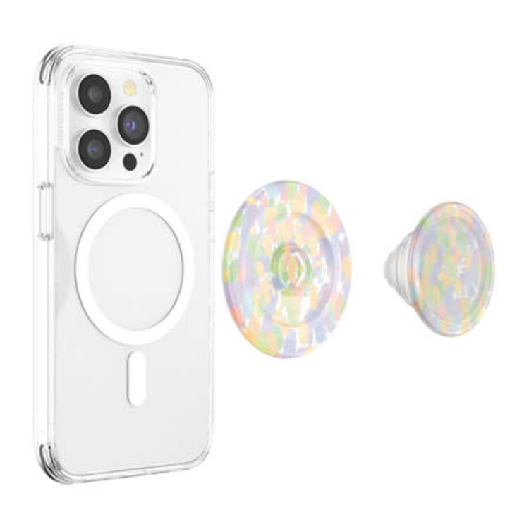 PopSockets PopGrip MagSafe Round w/ Adapter Ring Rainbow Glass